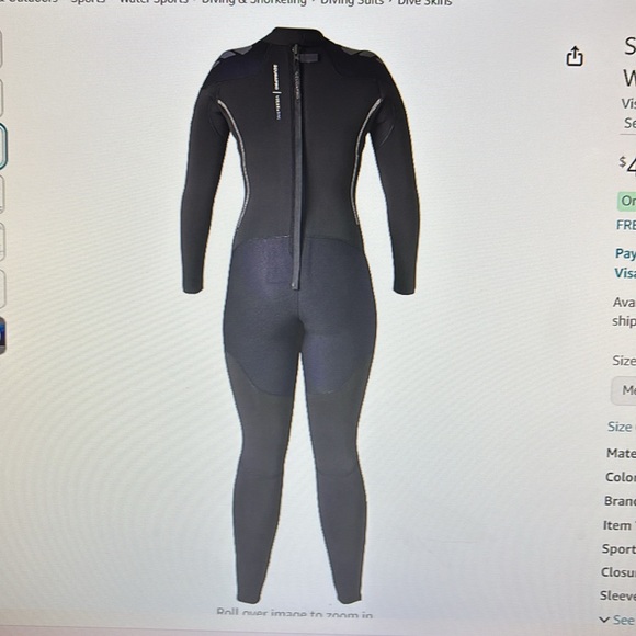 SCUBAPRO Everflex Yulex Dive Steamer, Women, 3/2mm scuba wetsuit medium short 6s - Picture 2 of 3